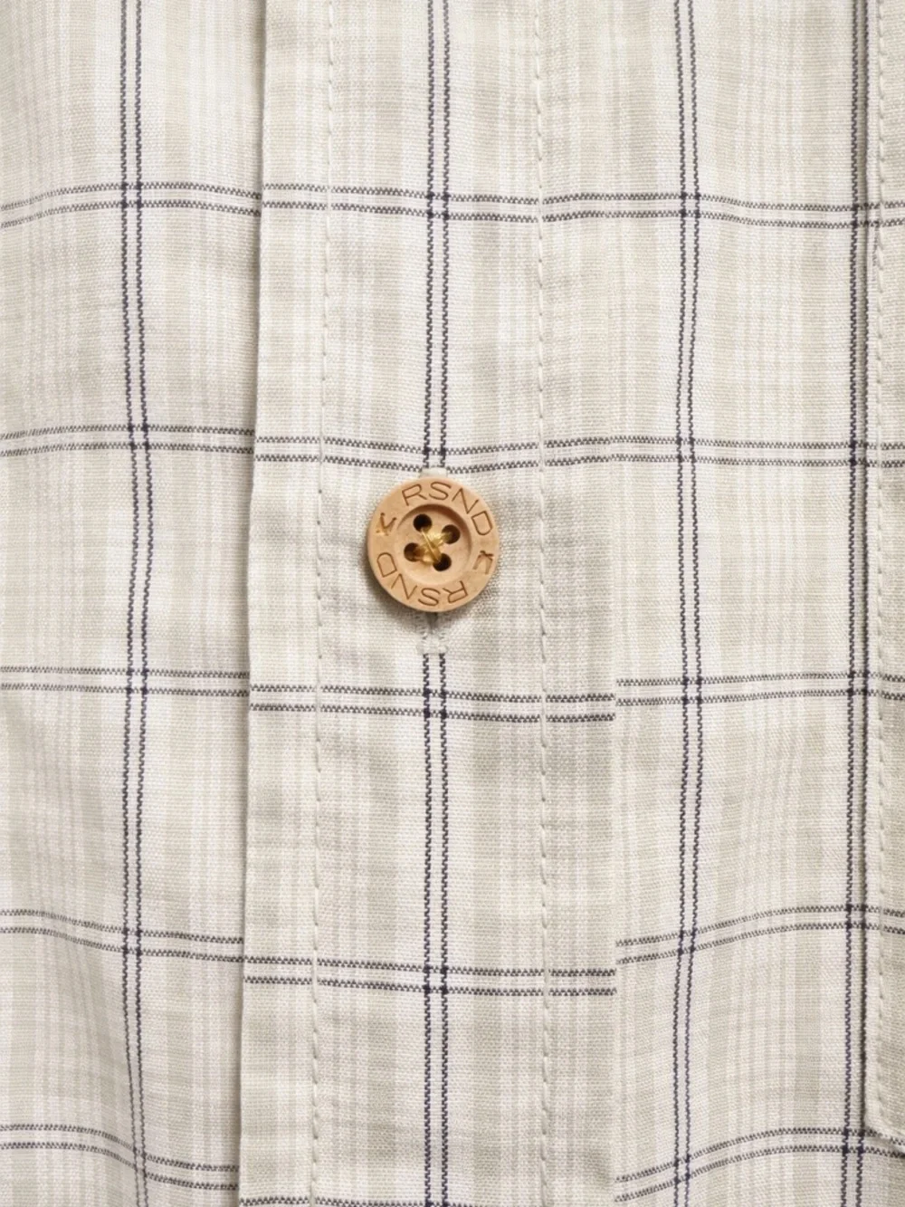 Redsand Plaid Button Up Shirt Mens Taupe Casual Coastal Short Sleeve- L - Picture 5 of 5